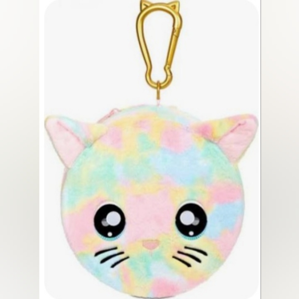 Na Na Na! Surprise! Pastel Cat Face Plush Bag/ Carrying Case Charm Taller  11"